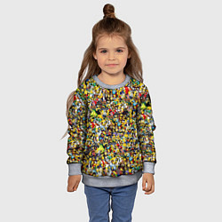 Свитшот детский Симпсоны все Герои, цвет: 3D-меланж — фото 2