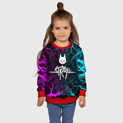Свитшот детский Stray - neon, цвет: 3D-красный — фото 2