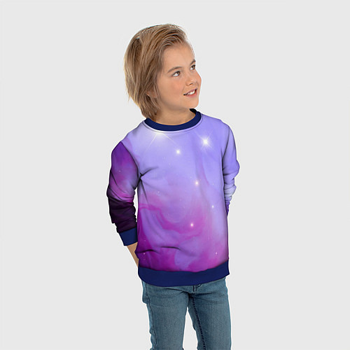 Детский свитшот Космическое одеяло / 3D-Синий – фото 3