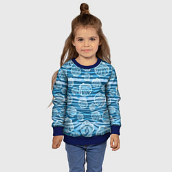 Свитшот детский Паттерн из створок ракушки - океан, цвет: 3D-синий — фото 2