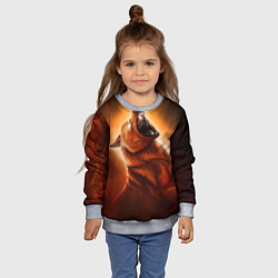 Свитшот детский Огненный волк, цвет: 3D-меланж — фото 2
