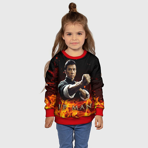 Детский свитшот ИП МАН - в огне / 3D-Красный – фото 4