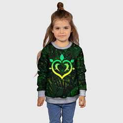 Свитшот детский Дендро стихия Геншин импакт, цвет: 3D-меланж — фото 2