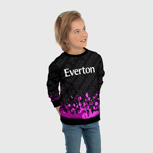 Детский свитшот Everton pro football: символ сверху / 3D-Черный – фото 3
