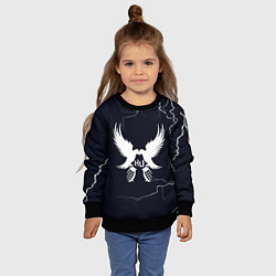Свитшот детский Hollywood Undead - молнии, цвет: 3D-черный — фото 2