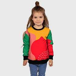 Свитшот детский Разноцветные кляксы, цвет: 3D-черный — фото 2