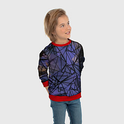 Свитшот детский Blue with black stripes pattern, цвет: 3D-красный — фото 2