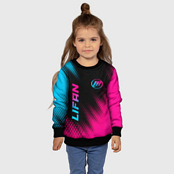 Свитшот детский Lifan - neon gradient: надпись, символ, цвет: 3D-черный — фото 2