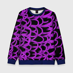Свитшот детский Нити из фиолетовой краски, цвет: 3D-синий