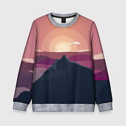 Свитшот детский Горы восход солнца Mountain landscape, цвет: 3D-меланж
