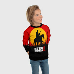 Свитшот детский Red Dead Redemption 2 - закат, цвет: 3D-черный — фото 2