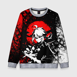 Свитшот детский Кадзуха - Мрачный геншин, цвет: 3D-меланж