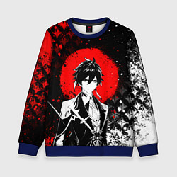 Свитшот детский Джун Ли - Мрачный геншин, цвет: 3D-синий