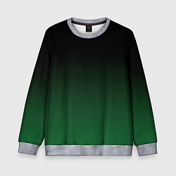 Детский свитшот Черный и мшистый зеленый градиент омбре