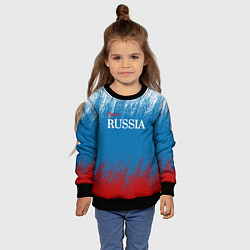 Свитшот детский Российский триколор - Я люблю Россию, цвет: 3D-черный — фото 2