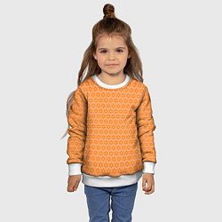 Свитшот детский Оранжево-желтые цветочки, цвет: 3D-белый — фото 2