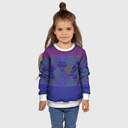 Свитшот детский Combined burgundy-blue pattern with patchwork, цвет: 3D-белый — фото 2