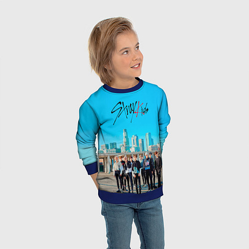 Детский свитшот Stray Kids Double Knot / 3D-Синий – фото 3