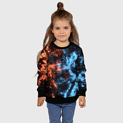 Свитшот детский Fire and Water Огонь и вода, цвет: 3D-черный — фото 2