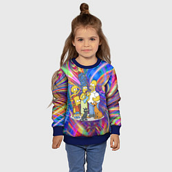 Свитшот детский Семейка Симпсонов празднуют Новый Год, цвет: 3D-синий — фото 2