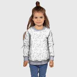 Свитшот детский Белые цветы на светло сером, цвет: 3D-меланж — фото 2