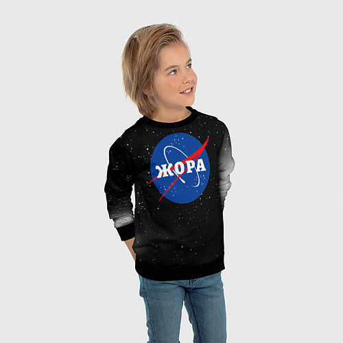 Детский свитшот Жора Наса космос / 3D-Черный – фото 3