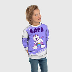 Свитшот детский Варя кошка единорожка, цвет: 3D-белый — фото 2