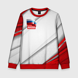 Свитшот детский Red & white флаг России, цвет: 3D-красный