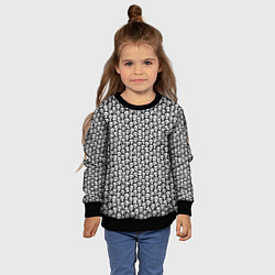 Свитшот детский Череп со зрачками, цвет: 3D-черный — фото 2