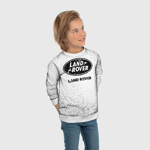 Детский свитшот Land Rover с потертостями на светлом фоне / 3D-Белый – фото 3