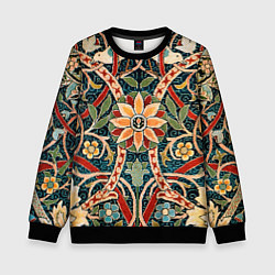 Свитшот детский Ковер с птицами, цвет: 3D-черный