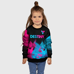 Свитшот детский Destiny - neon gradient: символ сверху, цвет: 3D-черный — фото 2