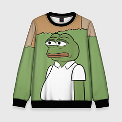 Свитшот детский Pepe Gomer прячется в кусты, цвет: 3D-черный