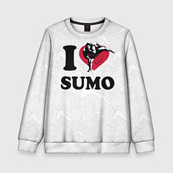 Свитшот детский I love sumo fighter, цвет: 3D-белый