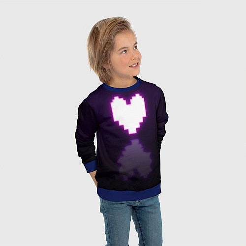 Детский свитшот Undertale heart neon / 3D-Синий – фото 3