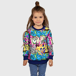 Свитшот детский Велосипедист и глаз граффити, цвет: 3D-синий — фото 2