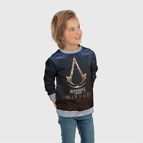 Детский свитшот Assassins creed mirage logo / 3D-Меланж – фото 3