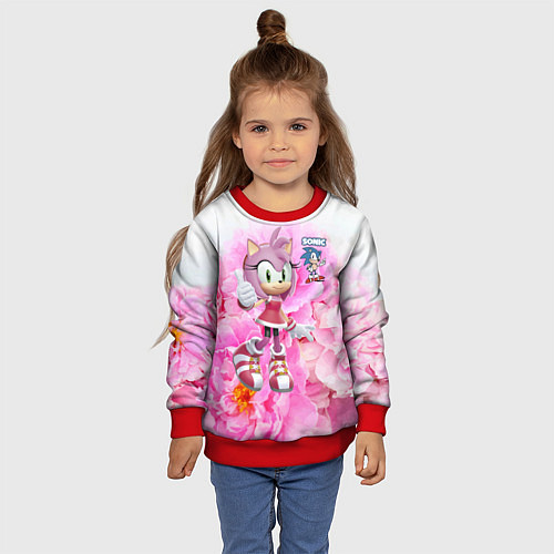 Детский свитшот Sonic - Amy Rose - Video game / 3D-Красный – фото 4
