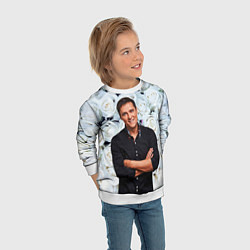 Свитшот детский Шатунов на фоне роз, цвет: 3D-белый — фото 2