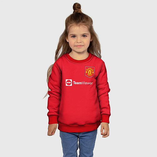 Детский свитшот Криштиану Роналду Манчестер Юнайтед форма 20222023 / 3D-Красный – фото 4