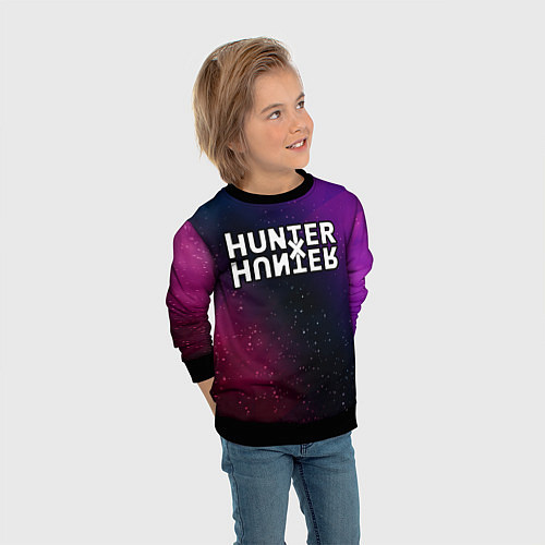 Детский свитшот Hunter x Hunter gradient space / 3D-Черный – фото 3