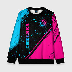 Детский свитшот Chelsea - neon gradient: надпись, символ