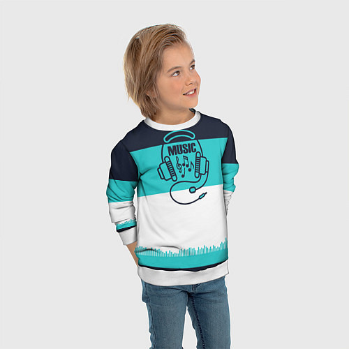 Детский свитшот Твой ритм / 3D-Белый – фото 3