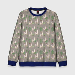 Детский свитшот Три забавных ламы среди кактусов