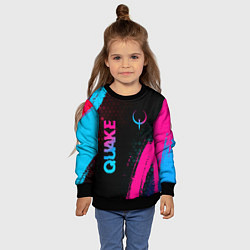 Свитшот детский Quake - neon gradient: надпись, символ, цвет: 3D-черный — фото 2