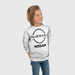 Свитшот детский Nissan с потертостями на светлом фоне, цвет: 3D-белый — фото 2