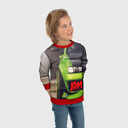 Свитшот детский JDM машина зеленая тюнингованная, цвет: 3D-красный — фото 2