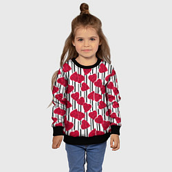 Свитшот детский Вырезанные мраморный сердца на черно белом полосат, цвет: 3D-черный — фото 2