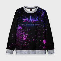 Свитшот детский Evangelion neon logo, цвет: 3D-меланж