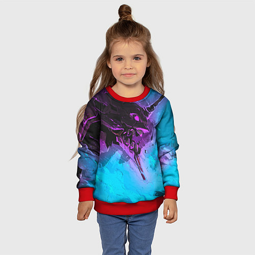 Детский свитшот Neon Genesis Evangelion - Eva 01 / 3D-Красный – фото 4